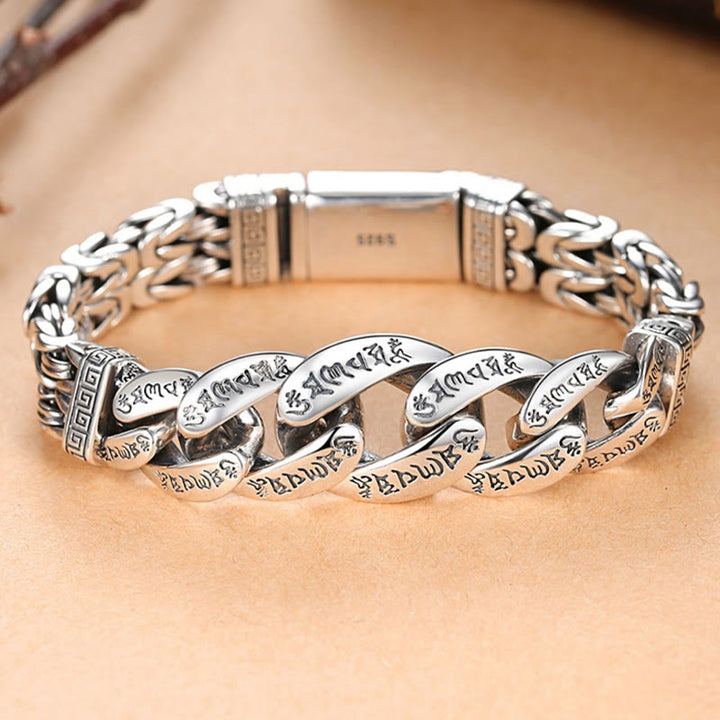Bracelet de pureté et de paix gravé Buddha Stones Om Mani Padme Hum