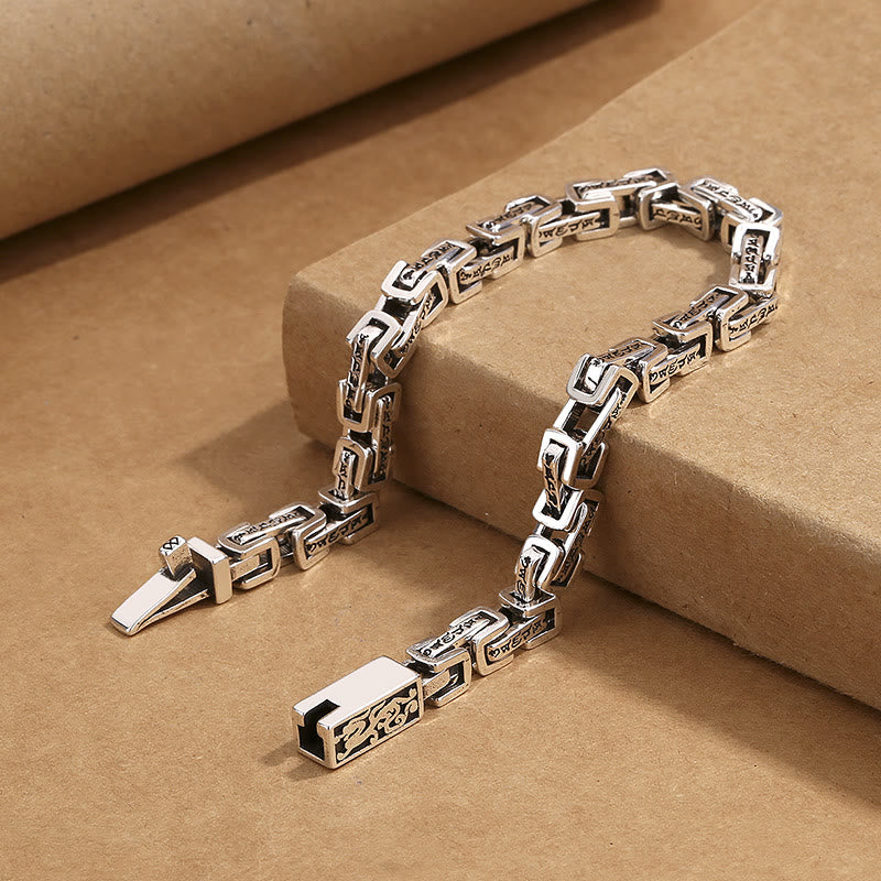 Bracelet porte-bonheur en cuivre gravé Buddha Stones et dragon Om Mani Padme Hum