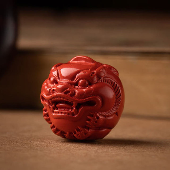 Buddha Stones Tibet Om Mani Padme Hum PiXiu Pièce de cuivre Petite feuille Bois de santal rouge Cinabre Protection Porte-clés