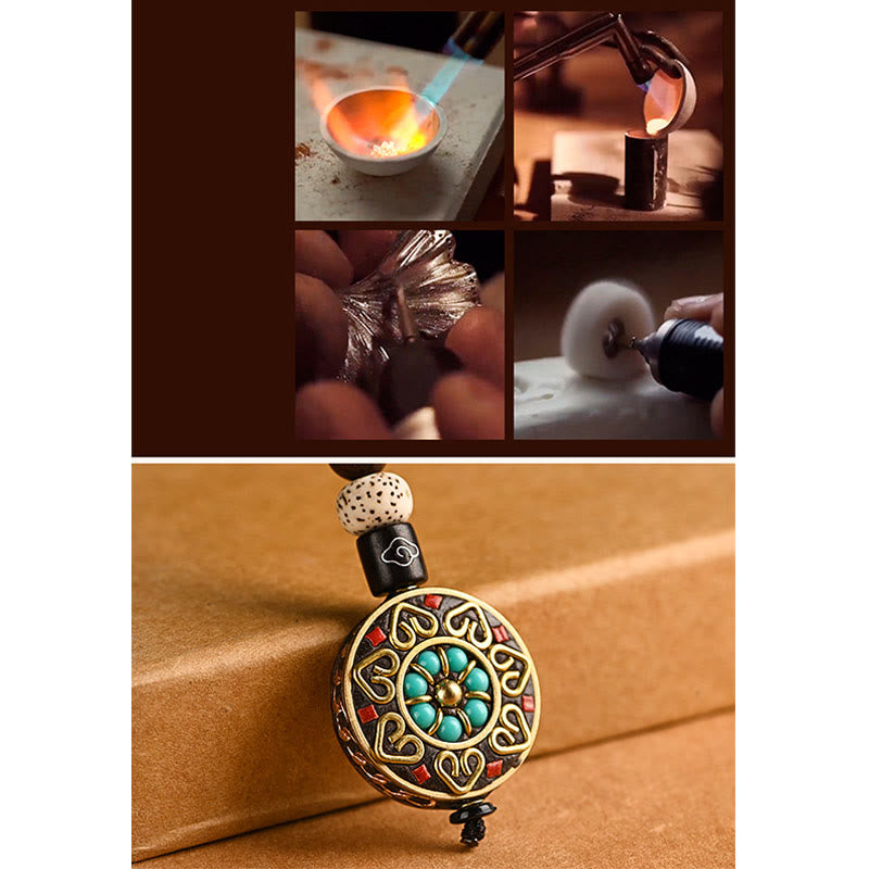 Buddha Stones tibétain Om Mani Padme Hum Bodhi graine paix porte-clés