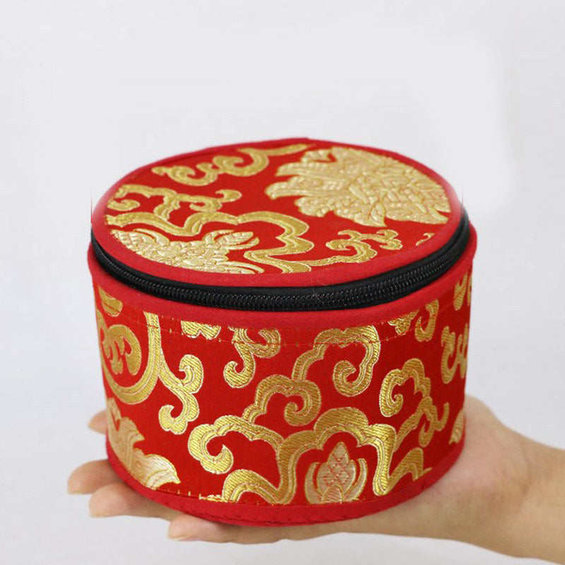 Sac de rangement pour bol chantant tibétain Buddha Stones avec fermeture à glissière décorative - image 1