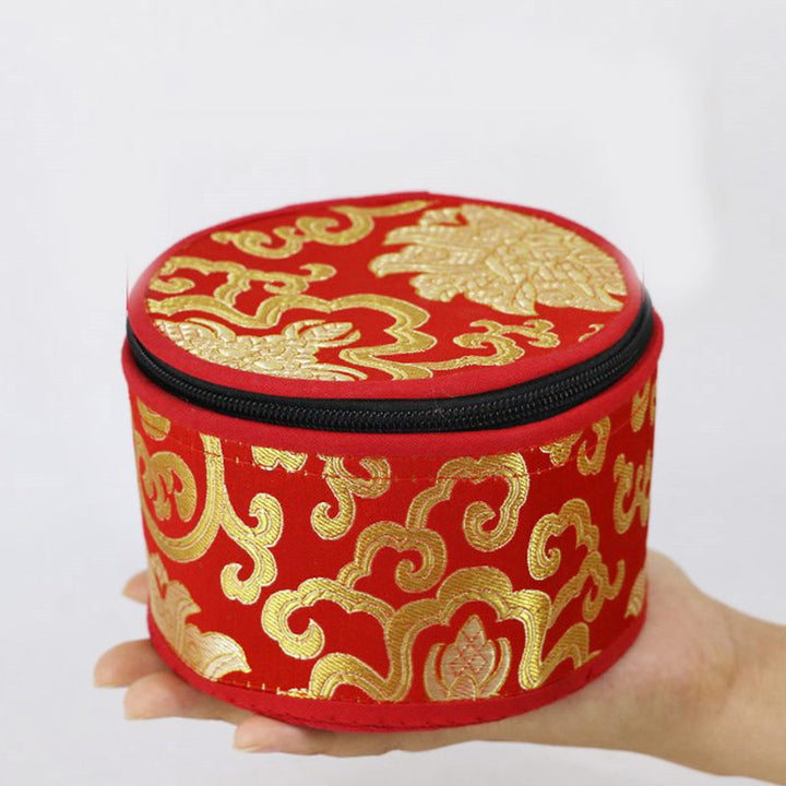 Sac de rangement pour bol chantant tibétain Buddha Stones avec fermeture à glissière décorative - image 1