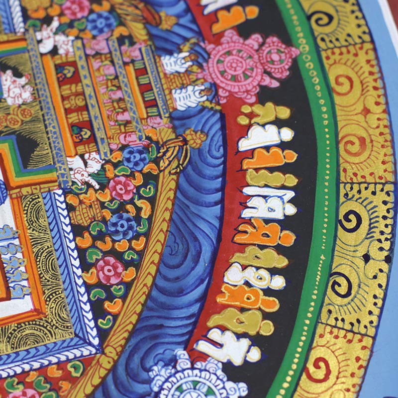 Peinture Thangka tibétaine en Buddha Stones , bénédiction, décoration faite à la main