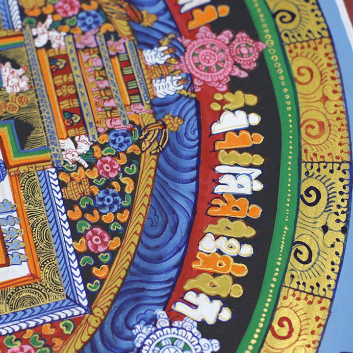 Peinture Thangka tibétaine en Buddha Stones , bénédiction, décoration faite à la main