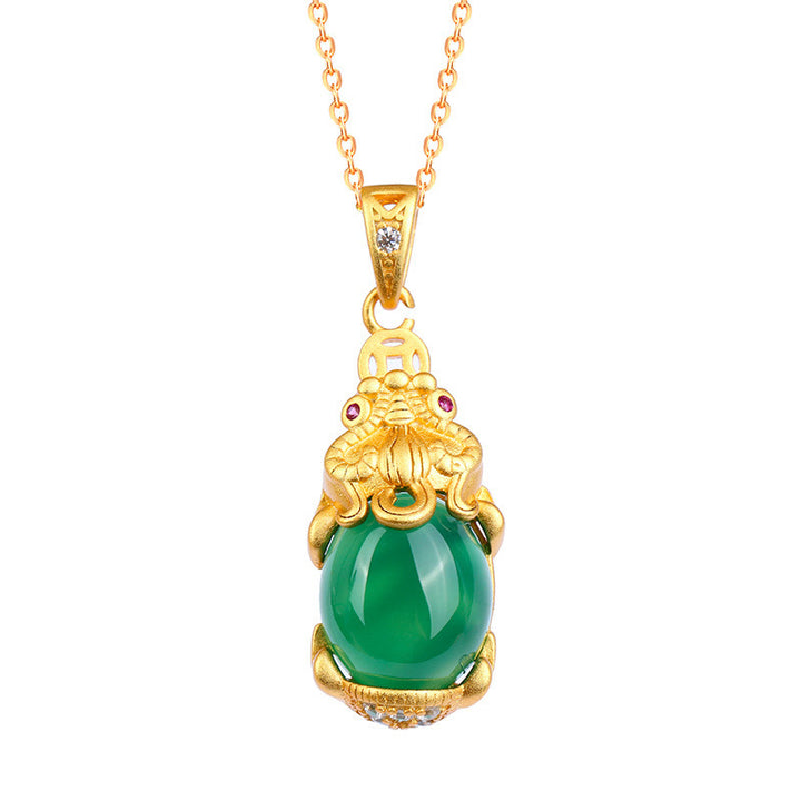 Collier d'équilibre PiXiu en jade naturel Buddha Stones
