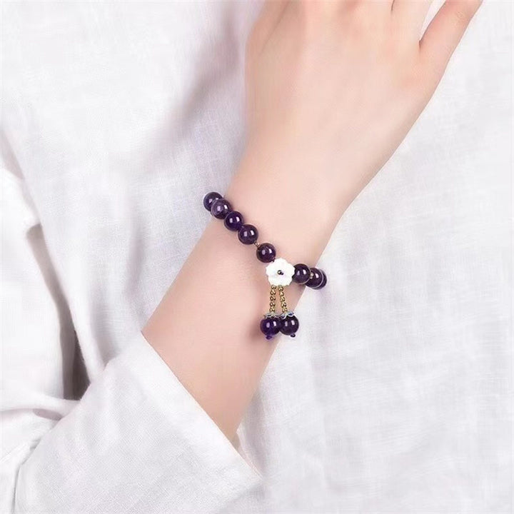 Bracelet de guérison spirituelle en cristal d'améthyste naturelle Buddha Stones