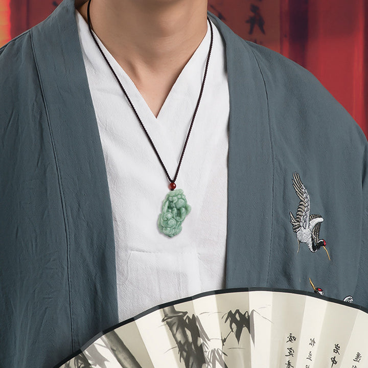 Collier pendentif en jade PiXiu avec Buddha Stones pour la richesse et la chance - image 4