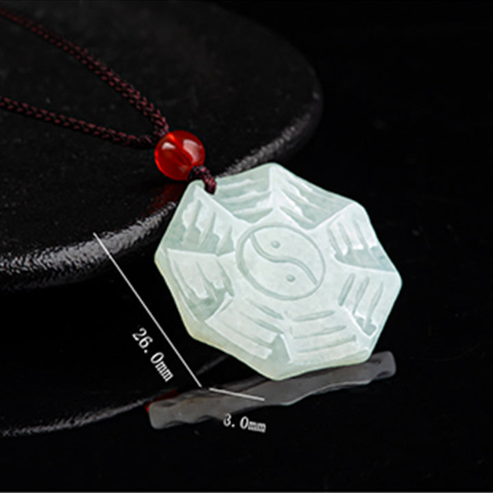 Pendentif collier porte-bonheur en Jade naturel Bagua Yin Yang - image 8