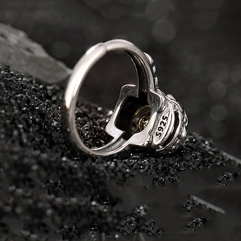 Bague ajustable en argent sterling 925 avec pièce de cuivre PiXiu et pierres de Buddha Stones - image 3