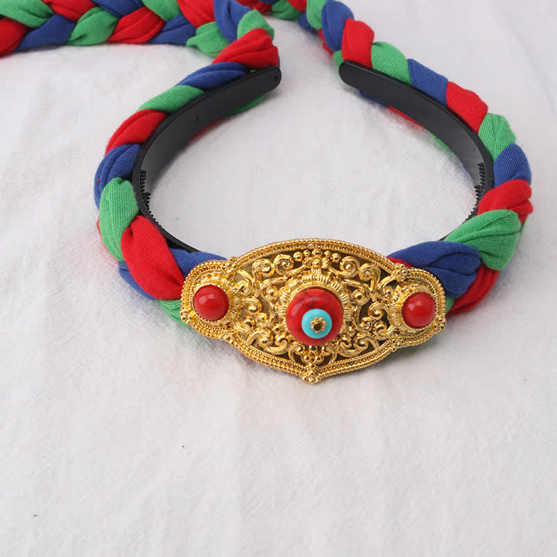 Accessoires pour cheveux en perles à pompon colorées tibétaines - image 6