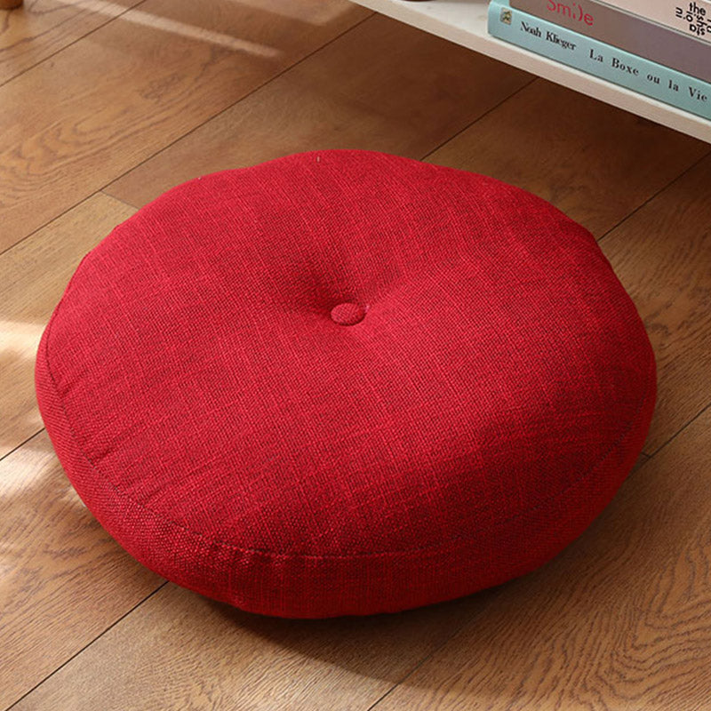 Coussin de siège de méditation en lin à motif simple Buddha Stones et lotus, décoration de salon pour la maison - Détachable - 40cm*10cm - Cramoisi - image 17