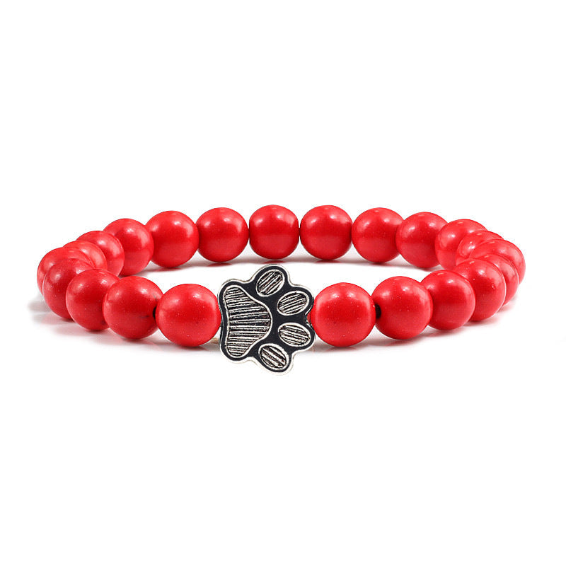 Buddha Stones Bracelet en pierre « Sauvez un chien » - Perles rouges - image 13