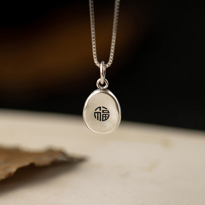 Collier pendentif en argent sterling 925 Buddha Stones en argent sterling 999, symbole de la paix et de la joie, symbole de la chance et de la fortune
