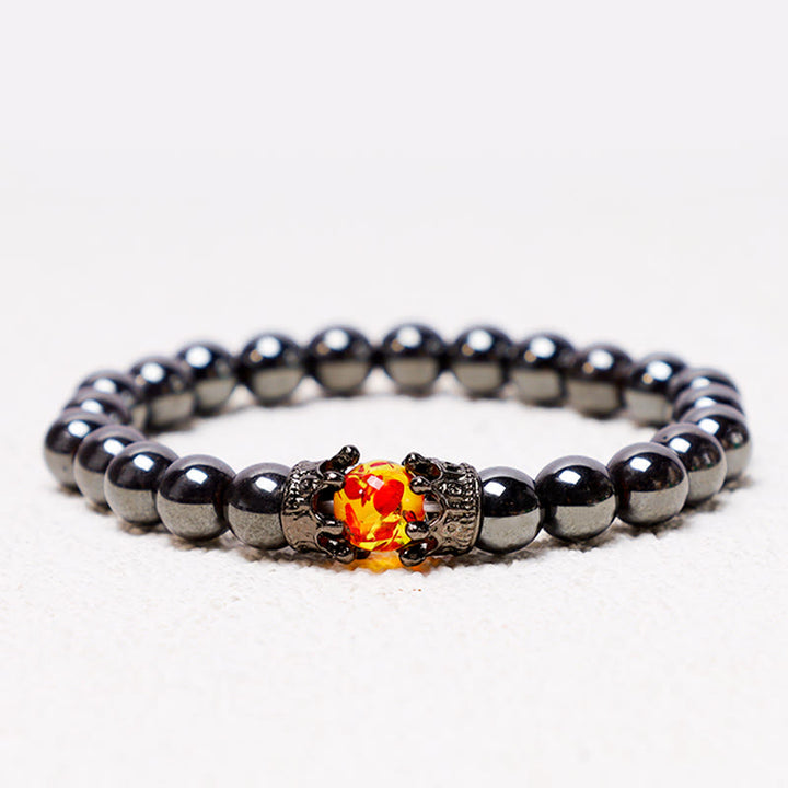 Bracelet couple en perles d'énergie de guérison avec couronne roi et reine en Buddha Stones