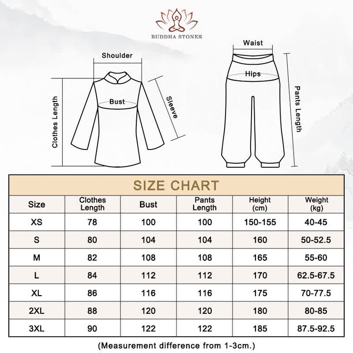 Ensemble de vêtements pour femmes Buddha Stones, nuages de bon augure, dégradé de méditation, prière, pratique spirituelle du Tai Chi et du Qigong