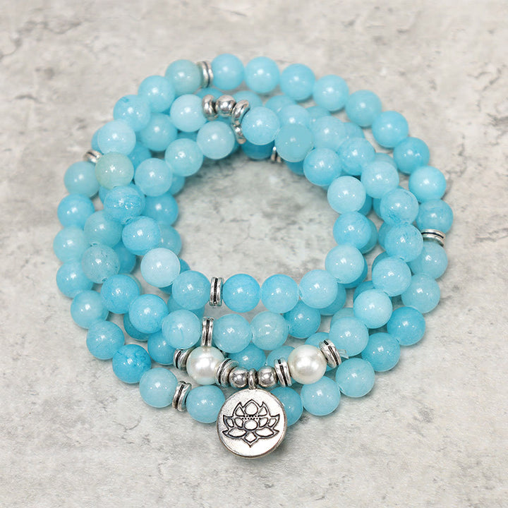 Bracelet Mala de guérison en pierre Buddha Stones