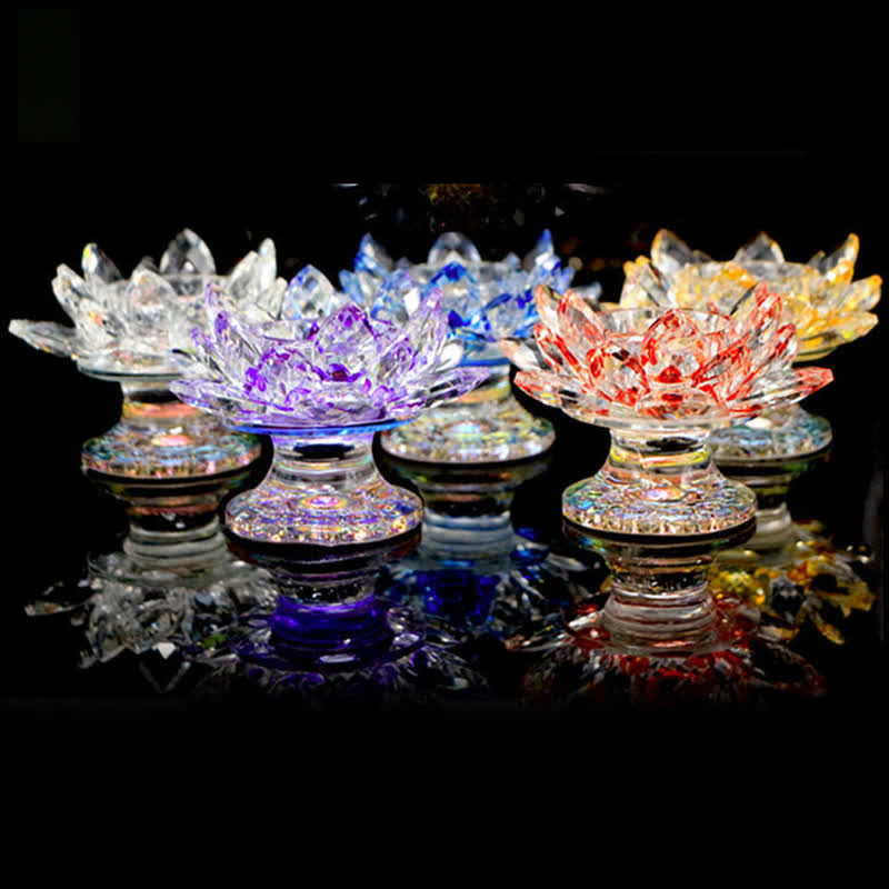 Bougeoir en cristal en forme de fleur de lotus pour la maison ou le bureau