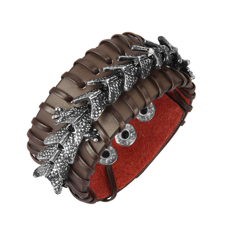 Bracelet de protection en cuir de dragon