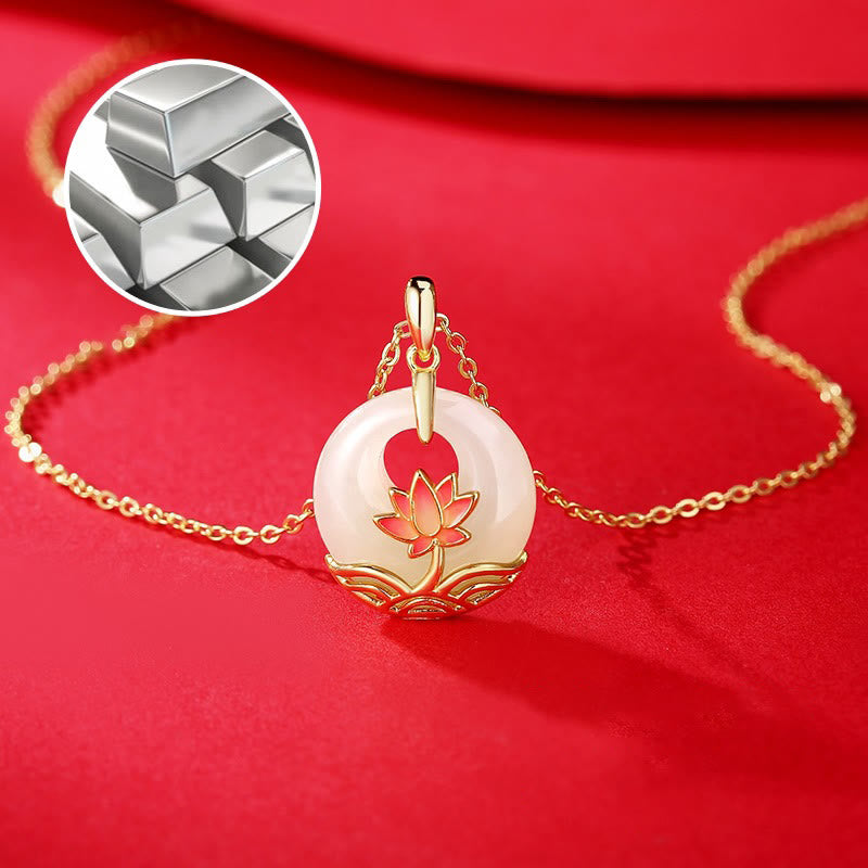 Buddha Stones en argent sterling 925 et jade blanc Hetian avec fleur de lotus et bénédiction - image 5