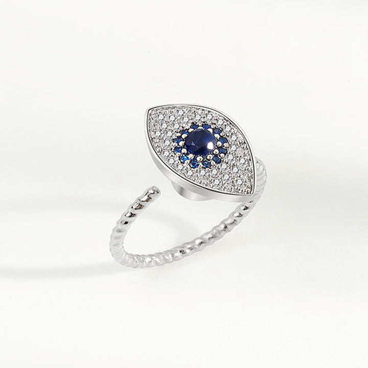 Bague rotative en argent sterling 925 avec protection contre le mauvais œil