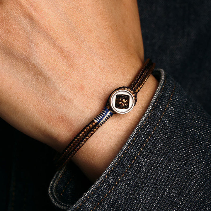 Bracelet en argent sterling 925 avec protection de bouton fait main et Buddha Stones