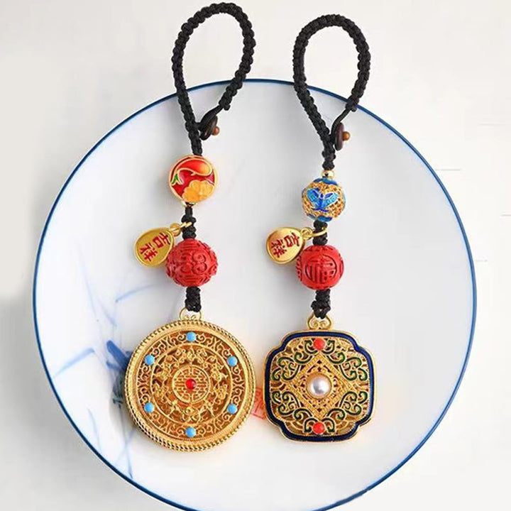 Porte-clés porte-bonheur Ruyi avec les Buddha Stones Fu