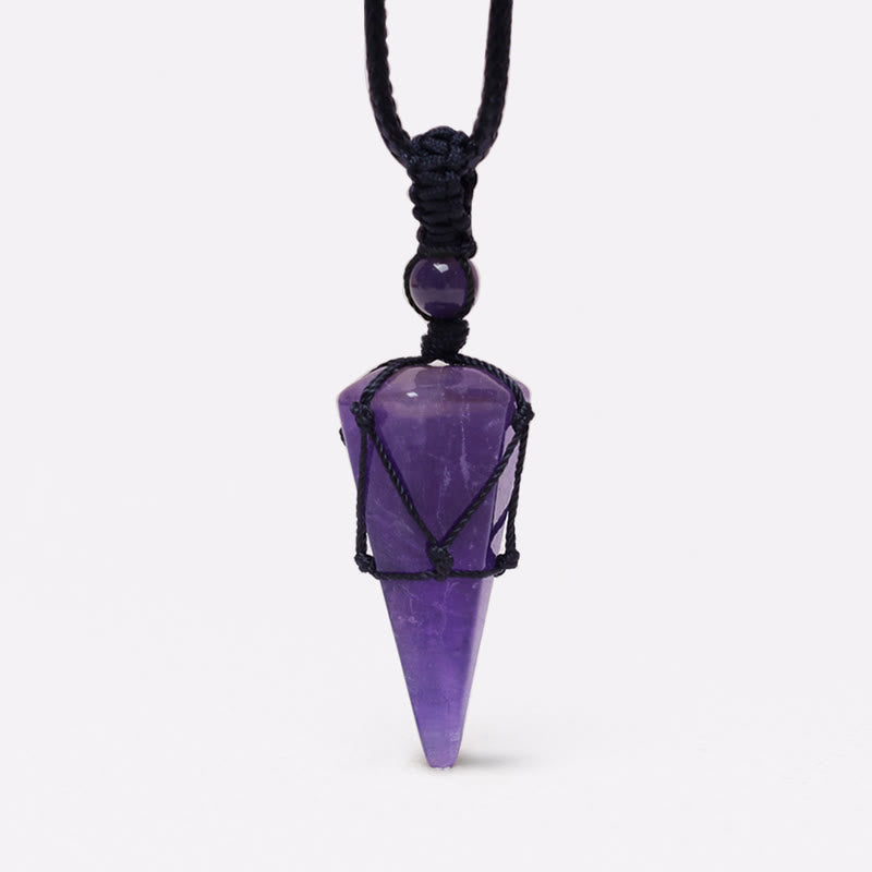 Collier pendentif pointu en pierre naturelle Buddha Stones