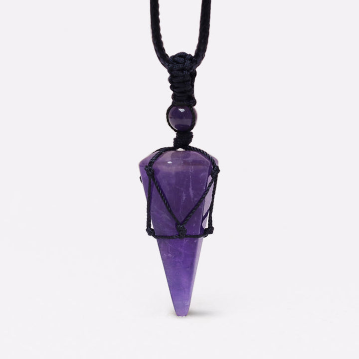 Collier pendentif pointu en pierre naturelle Buddha Stones