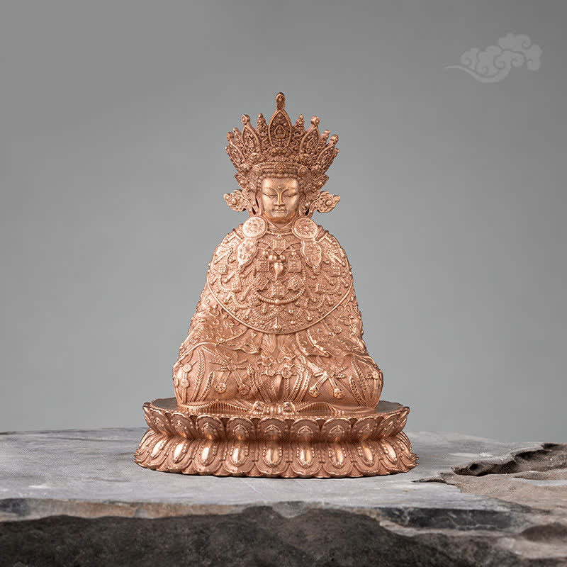 Statue de Bouddha Shakyamuni en cuivre fait à la main avec compassion