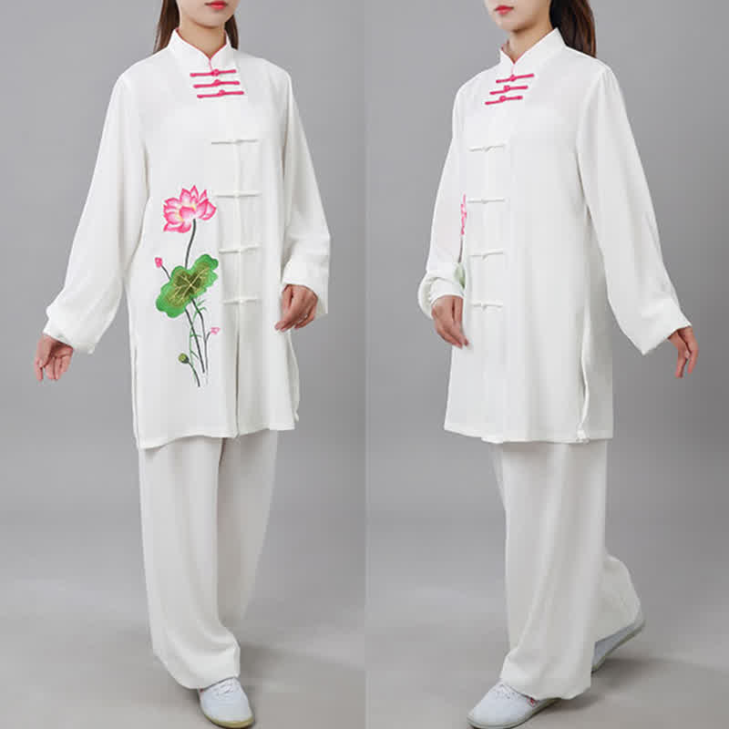 Ensemble de vêtements pour femmes Buddha Stones, fleur de lotus, motif feuille, Tai Chi, méditation, prière, pratique spirituelle zen - image 15