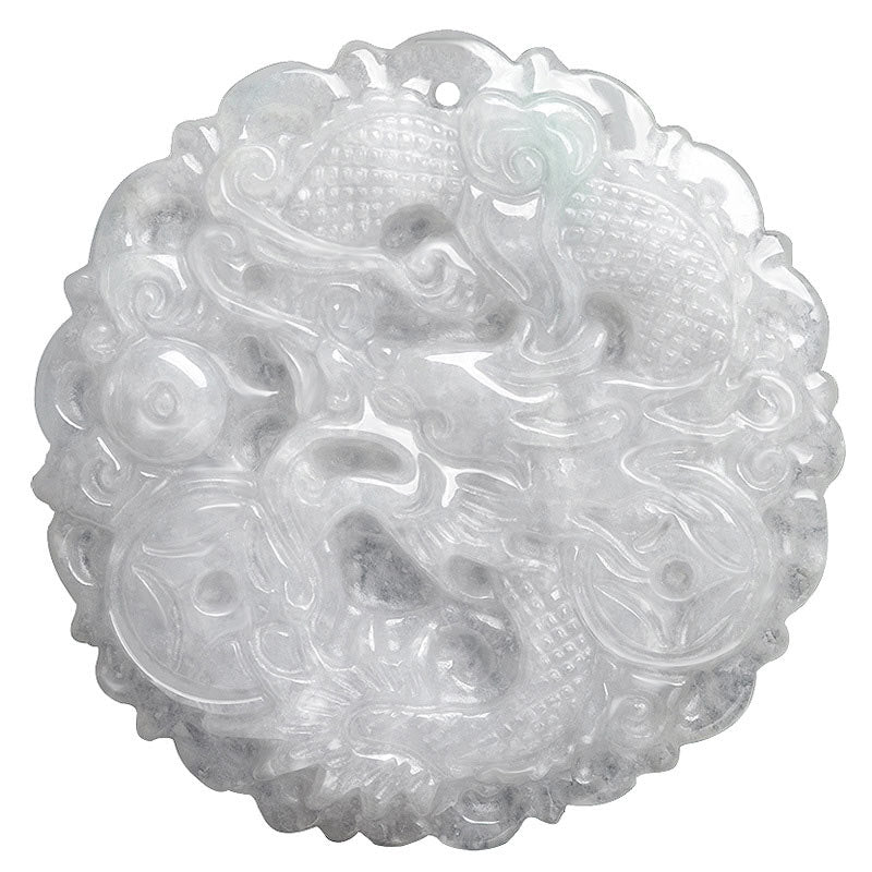Collier pendentif dragon de protection en jade blanc et Buddha Stones - image 8