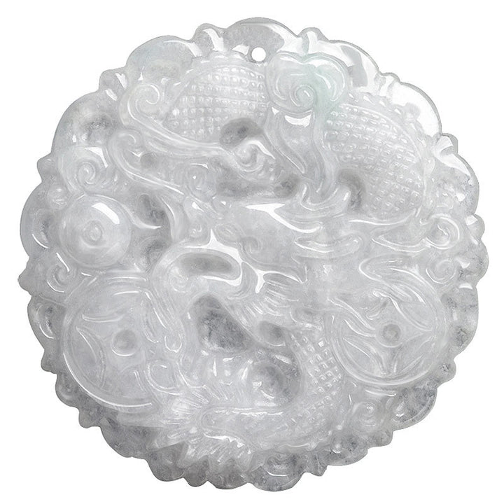 Collier pendentif dragon de protection en jade blanc et Buddha Stones - image 8