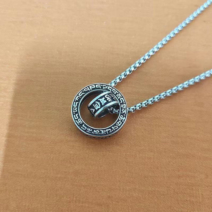Collier pendentif tibétain en Buddha Stones Om Mani Padme Hum sculpté en chaîne de paix et de pureté - image 10