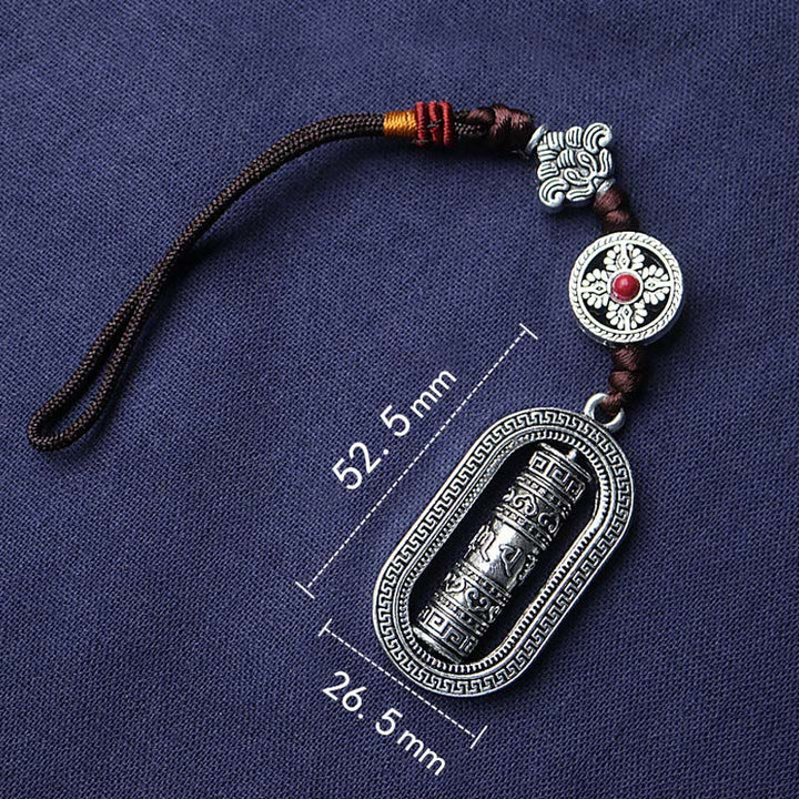 Buddha Stones Tibet Om Mani Padme Hum Roue de prière Paix Rotative Décoration à suspendre pour voiture