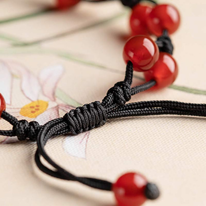 Bracelet calme en agate rouge, agate mousse et cinabre de Buddha Stones