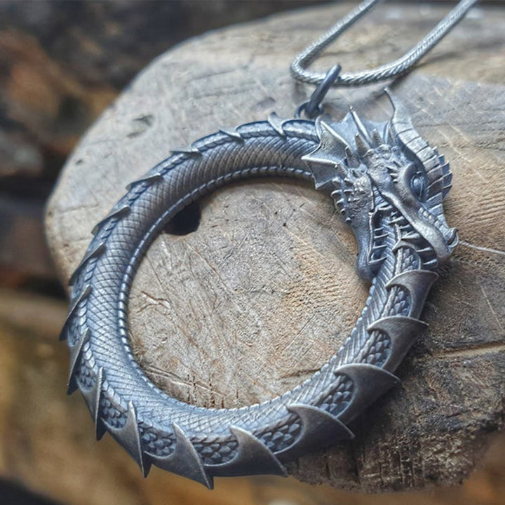 Collier pendentif protection serpent dragon en étain pur Buddha Stones - image 5