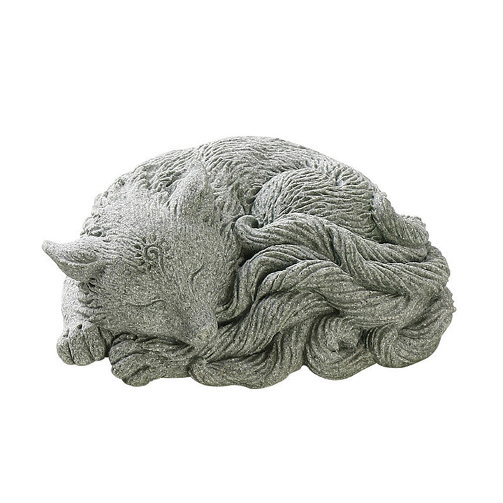 Buddha Stones Petit Renard à Neuf Queues Protection Maison Thé Animal Figurine Décoration