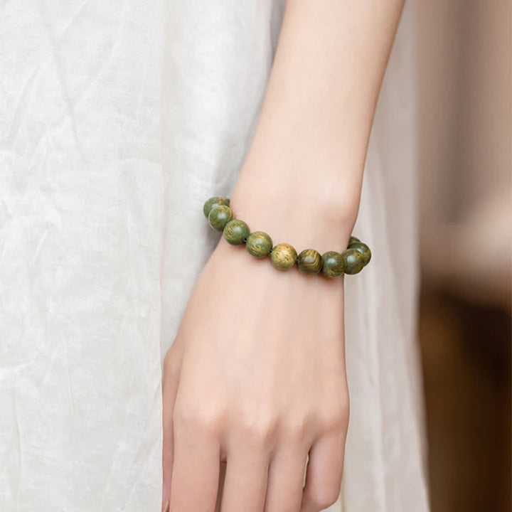 Bracelet Tibétain apaisant en bois de santal vert