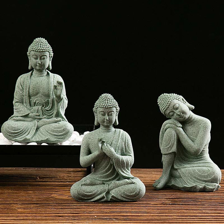 Buddha Stones Méditation Tibétaine Contemplation Bouddha Sérénité Compassion Statue Figurine Décoration - image 0