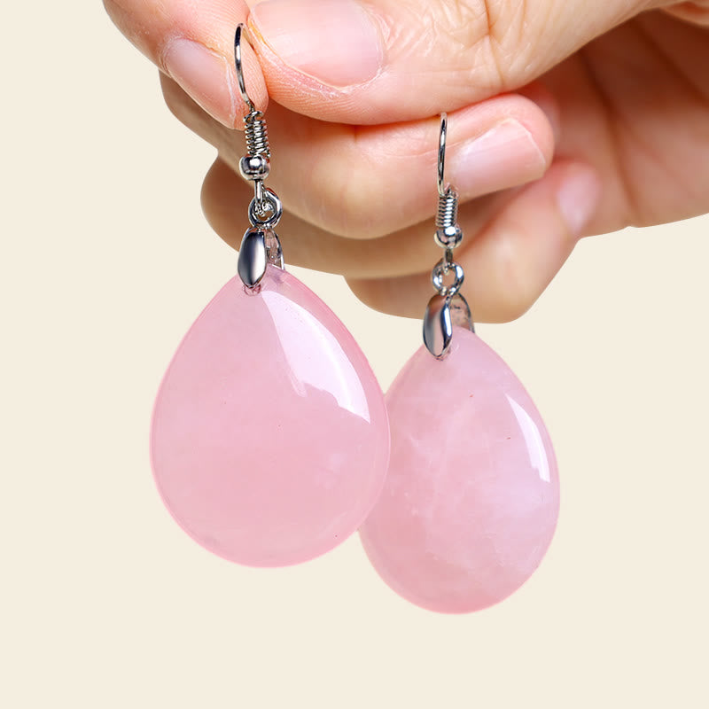 Boucles d'oreilles pendantes de guérison en aventurine naturelle Buddha Stones - image 7