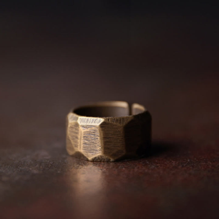 Bague de richesse en cuivre au design simple et tibétain avec Buddha Stones - image 22