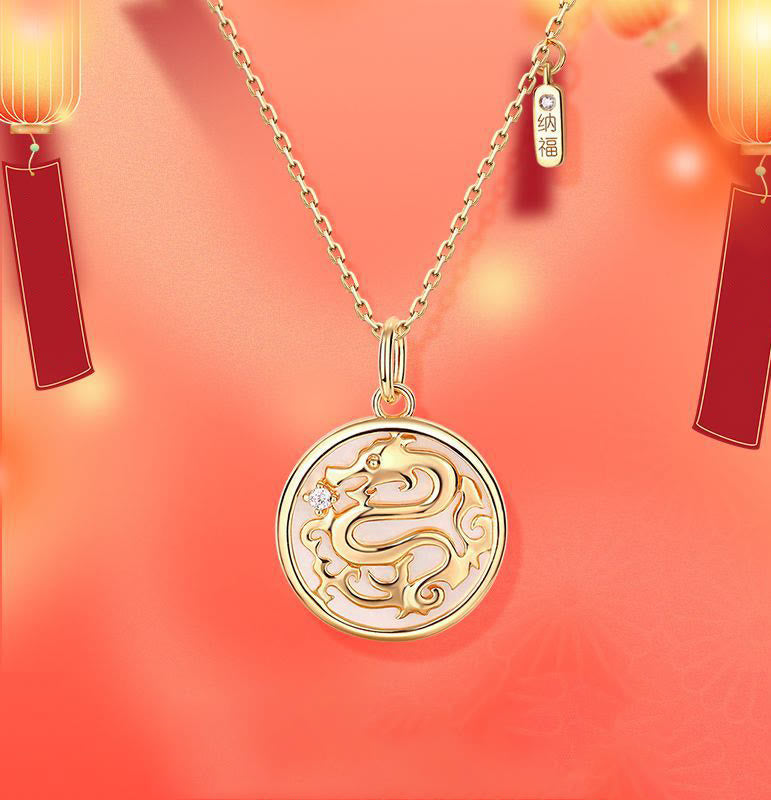 ❗❗❗Une vente flash - Buddha Stones en argent sterling 925 avec pierre de Tridacna et personnage Fu de l'année du dragon