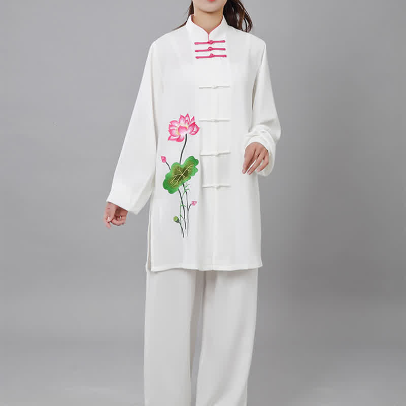 Ensemble de vêtements pour femmes Buddha Stones, fleur de lotus, motif feuille, Tai Chi, méditation, prière, pratique spirituelle zen - image 13