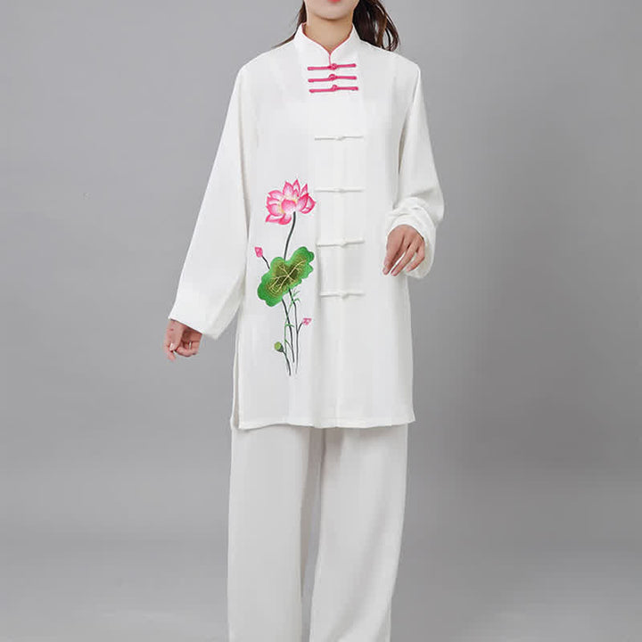 Ensemble de vêtements pour femmes Buddha Stones, fleur de lotus, motif feuille, Tai Chi, méditation, prière, pratique spirituelle zen - image 13