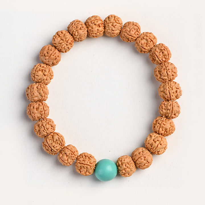 Bracelet de richesse et de bon augure en Buddha Stones tibétaines Rudraksha Bodhi Seed