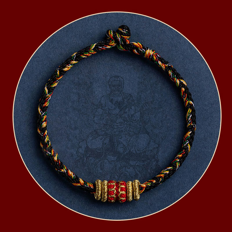 Bracelet en corde tressée fait main en Buddha Stones du zodiaque chinois du Tibet