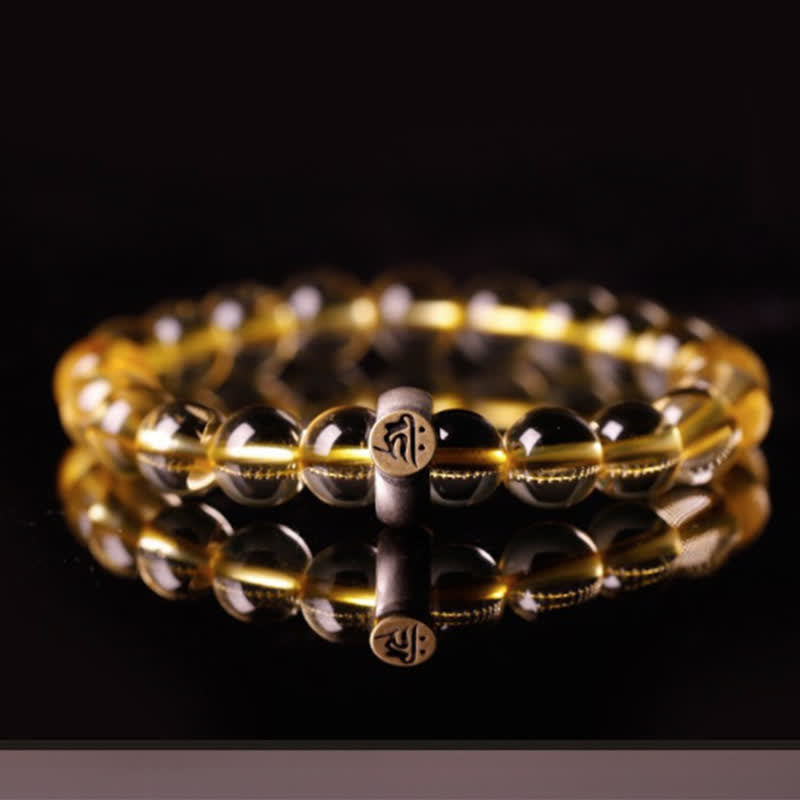 Bracelet de protection en argent sterling 925 avec pendentif en citrine et bouddha du zodiaque chinois