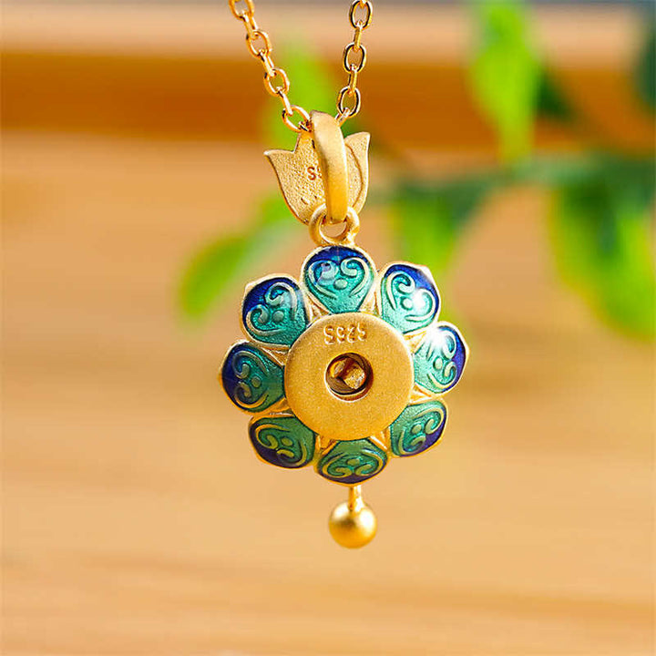 Collier pendentif en argent sterling 925 avec roue de prière en agate rouge du Tibet - image 5