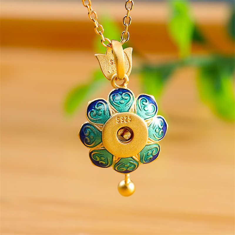 Collier pendentif en argent sterling 925 avec roue de prière en agate rouge du Tibet - image 4