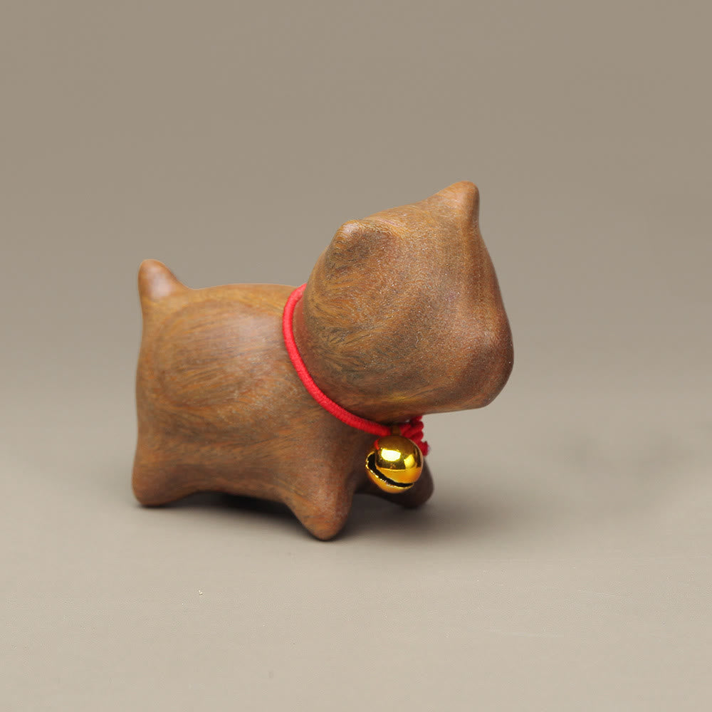 Buddha Stones de santal vert Petite feuille Bois de santal rouge Chat mignon Animaux Décoration de paix apaisante